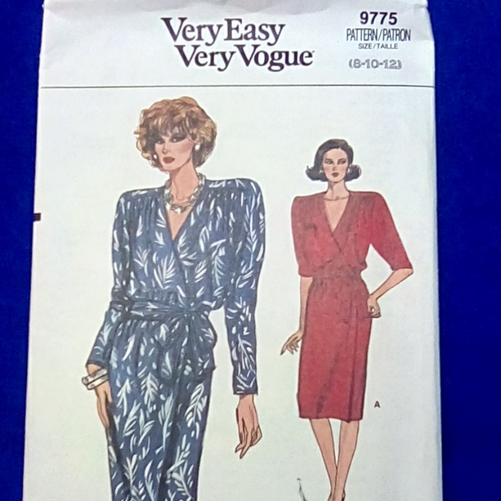 VOGUE Vintage Very Easy Vogue Dress Sz 8-10-12